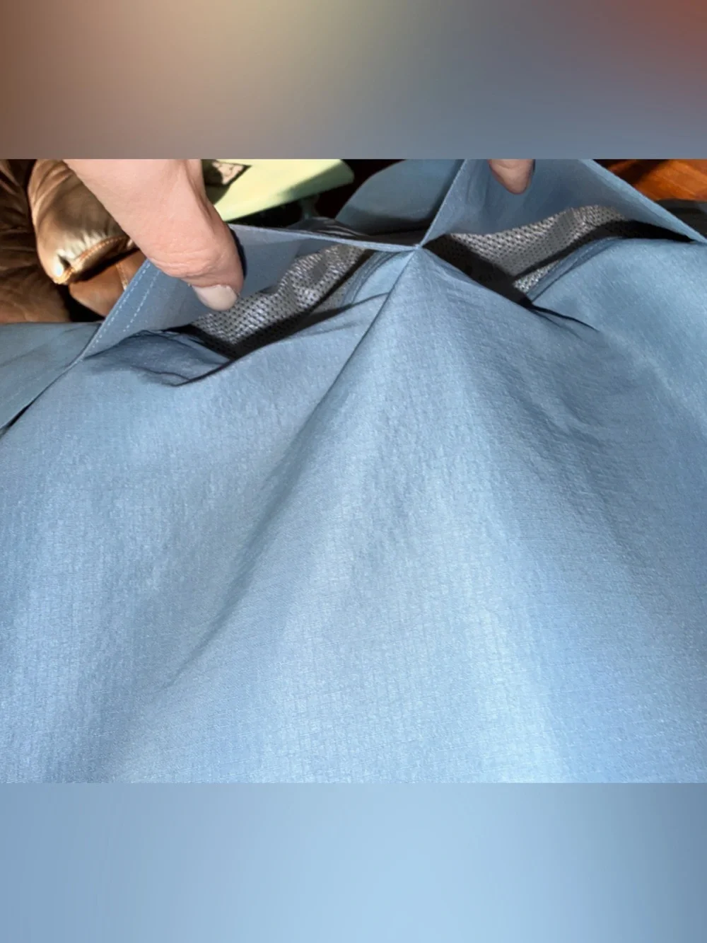Eddie Bauer Rainier Ripstop Short-Sleeve Button-Down Shirt -Chambray Blue, Small - Picture 6 of 10